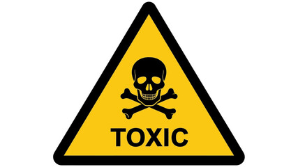 Obraz premium Warning Sign Toxic Hazard Alert - Triangle with Skull and Crossbones - Chemical Danger