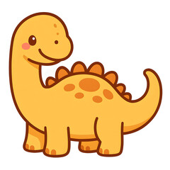 Obraz premium Cute Cartoon Dinosaur Vector Illustration, Kawaii Baby Dino Clipart PNG