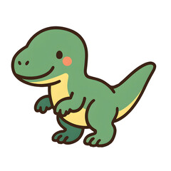 Cute Cartoon Dinosaur Vector Illustration, Kawaii Baby Dino Clipart PNG