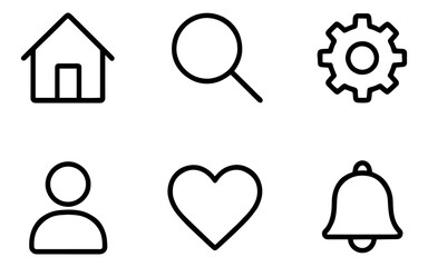 Set of minimal UI icons