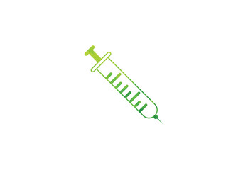 Low Poly with Syringe, injection logo design, Vector design Concept
