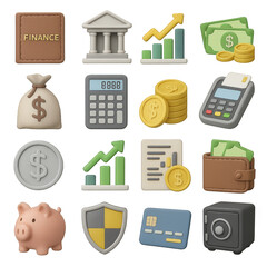 Financial success icons boost business growth and investment strategy. Generative AI