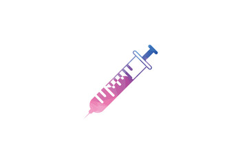 Low Poly with Syringe, injection logo design, Vector design Concept