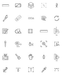 Graphic Design and Creativity Line Icon Set. thin line vector icon set. Pixel perfect. Editable stroke Graphic Design icon set