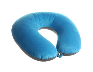 Inflatable neck pillow, isolated on white background, realistic design, comfortable, portable, travel-friendly, supportive, ergonomic, soft, lightweight, adjustable, durable, versatile, convenient, co
