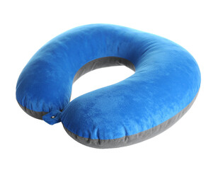 Inflatable neck pillow, isolated on white background, realistic design, comfortable, portable, travel-friendly, supportive, ergonomic, soft, lightweight, adjustable, durable, versatile, convenient, co