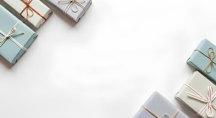 Elegant Gift Boxes on a White Background - Perfect for Celebrations and Special Occasions