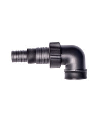 Black plastic threaded pipe elbow