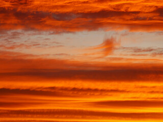 Thick layer of altostratus clouds over Alcoletge at dawn 