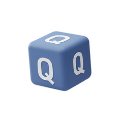 Isolated 3D Quarter-End Reporting Cube on White: Minimalist Financial Data Analytics