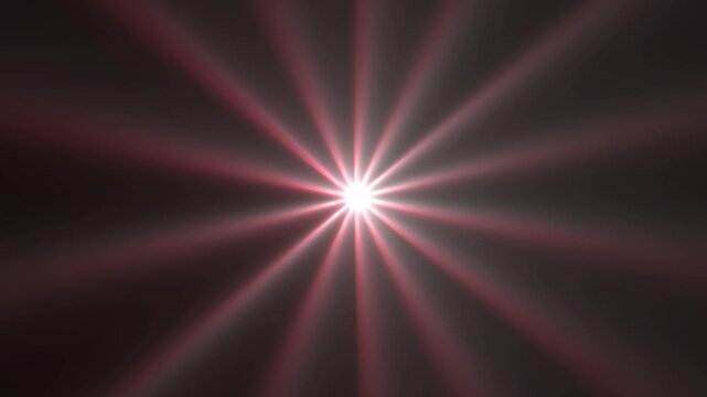 Red Star Light Flashing and Rotating on Black Background