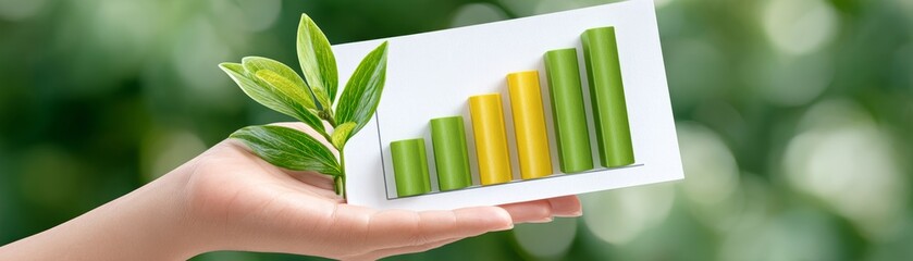Sustainability officer analyzing growth metrics urban environment business report green strategies