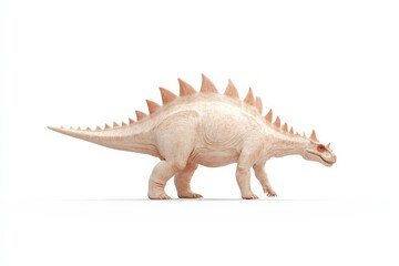 Fototapeta premium Realistic dinosaur stegosaurus illustration on white background for educational and design purposes