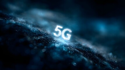 5G cloud data transfer concept with digital art lighting