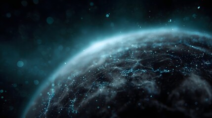 Obraz premium Digital globe with 5G connectivity nodes and sci fi lighting