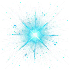 Luminous Azure Star: An ethereal burst of turquoise light radiates outwards, its bright core hinting at unseen energies and otherworldly phenomena.