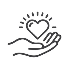 Obraz premium hands with heart icon