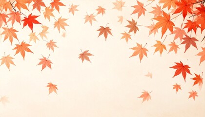 Autumn Maple Leaves Falling in Tranquil Composition