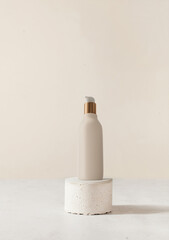 Women's care cosmetics with natural composition. Copy space, a layout of a cosmetic product for facial skin care