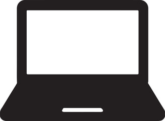 Laptop computer silhouette vector for technology, work, business, education, and digital device design projects.