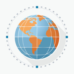 A detailed illustration of the Earth globe with a compass, representing global travel and exploration.