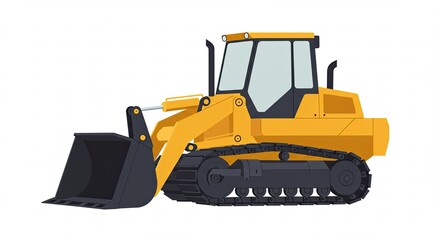 Fototapeta premium yellow bulldozer isolated on white