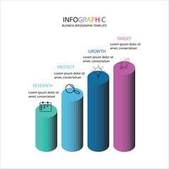 vector illustration of infographic elements, business infographic, strategy, editable chart, whit 4 steps.