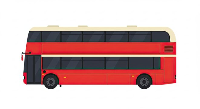 red bus isolated - Powered by Adobe