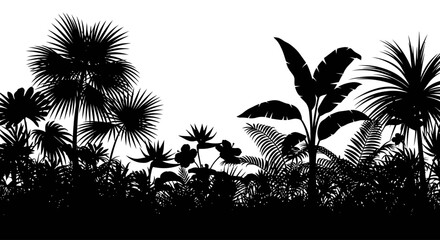 Obraz premium lush tropical silhouette perfect for exotic travel vacation and paradisethemed designs websites and branding