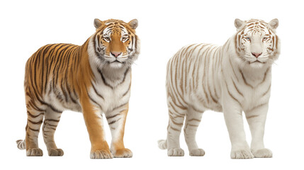 Obraz premium Two tigers orange and pale