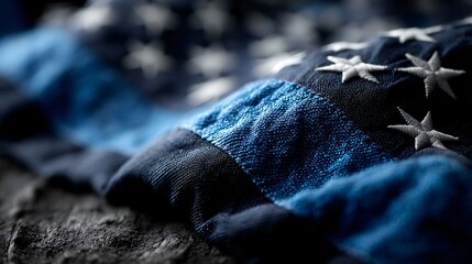 American Flag Featuring Thin Blue Line Symbolizing Police Support