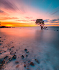 Sunrise at Tenby Point Victoria Australia over sea