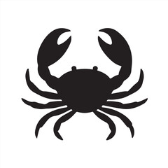 Crab Silhouette Icon with Simple Design
