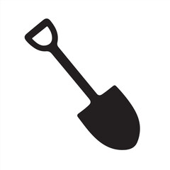 Shovel Silhouette Icon in Minimal Style