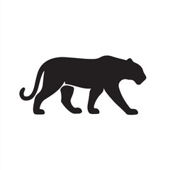 Tiger Silhouette Icon with Smooth Curves