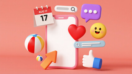Smartphone with social media emoji