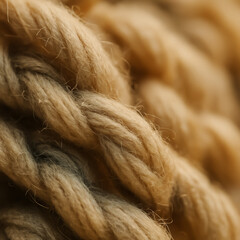 Fototapeta premium Close-up of textured natural rope fibers intertwined together