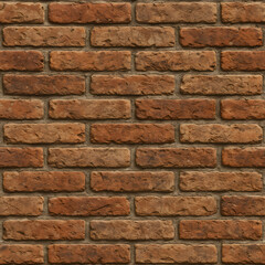 Obraz premium Brick Wall Texture: A close-up shot of a classic red brick wall, showcasing the texture and structure with meticulous detail.