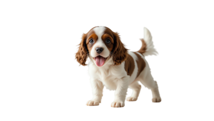 Adorable young puppy with playful expression bright eyes fluffy fur and joyful personality captured in a professional studio portrait on black background