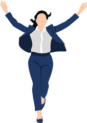 走るビジネスウーマンのイラスト
