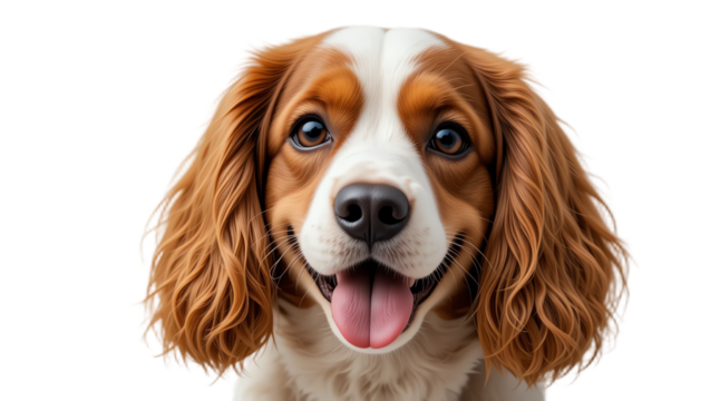 Beautiful young puppy dog portrait showcasing adorable canine features joyful expression and vibrant fur colors in a professional studio setting