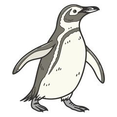 Fototapeta premium Cute penguin walking isolated on white background