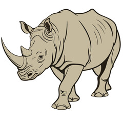 Fototapeta premium Illustration of a rhinoceros isolated on white background