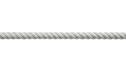 transparent braided cotton-nylon rope with smooth texture, horizontally stretched on a transparent seamless studio backdrop with soft diffused lighting, no harsh shadows, maximizing negative space.