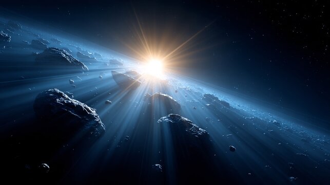 ALBA COSMICA SU UN CAMPO DI ASTEROIDI