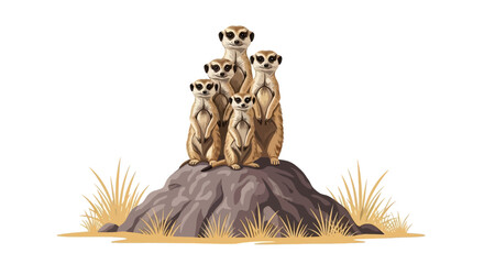 meerkat family symbol of teamwork collaboration and wildlife conservation for business success and community projects