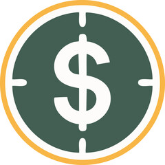 Obraz premium Circular Dollar Symbol Representing Finance and Budget