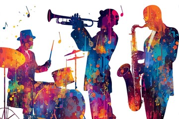 ABSTRAKCYJNY WIELOKOLOROWY ZESP&Oacute;Ł JAZZOWY