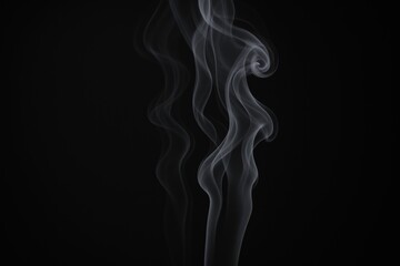 Fototapeta premium Elegant Smoke Trails: Ethereal Abstract Design Against Black Backdrop for Creative Projects
