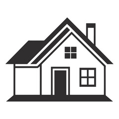 Simple Black and White House, House Icon